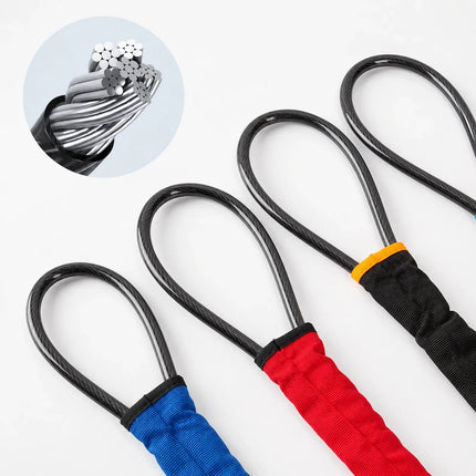Anti-Theft Steering Wheel Cable Lock for Cars, Visible Steel Security Deterrent with Keys, in Red, Black, Yellow or Blue