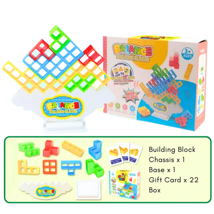Family Stacking Block Game with 32 or 48 Pieces | Engaging Balance Challenge for All Ages