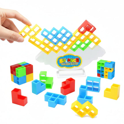 Family Stacking Block Game with 32 or 48 Pieces | Engaging Balance Challenge for All Ages