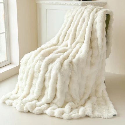 Faux Fur Blanket with Double-Layered Plush Design | Soft Cozy Throw for Bed and Sofa