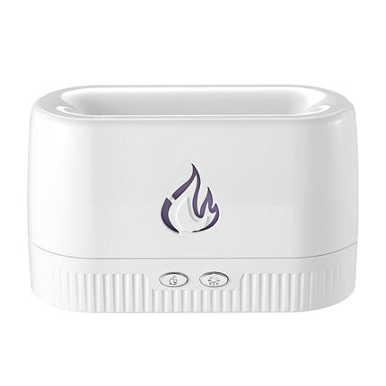 Flame Effect Essential Oil Diffuser, Quiet Aromatherapy Humidifier Under 36dB with Waterless Auto Off, Black or White