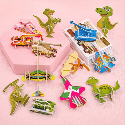 Animal Puzzle Set with Dinosaur and Airplane Designs – image 15
