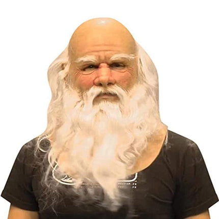 Halloween Mask for Adults, Latex Realistic Mask with Beard, Scary Mask Full Head for Costume Party and Cosplay