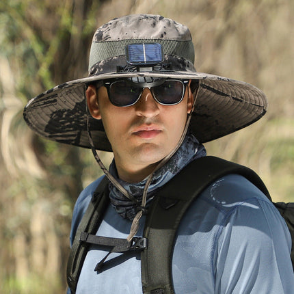 Solar-Powered Patio Hat with Adjustable Brim | Lightweight Design for Cool Comfort