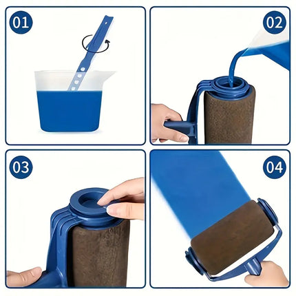 Refillable Paint Roller Brush with Ergonomic Handle | Smooth Finish for Effortless Painting