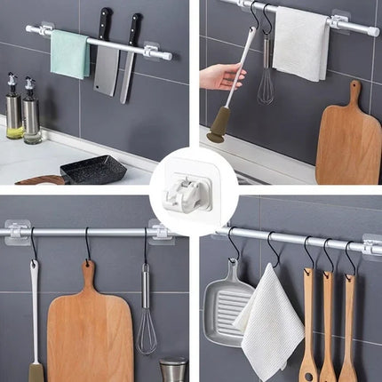 Self-Adhesive Curtain Rod Hooks | Durable Design for Easy Installation