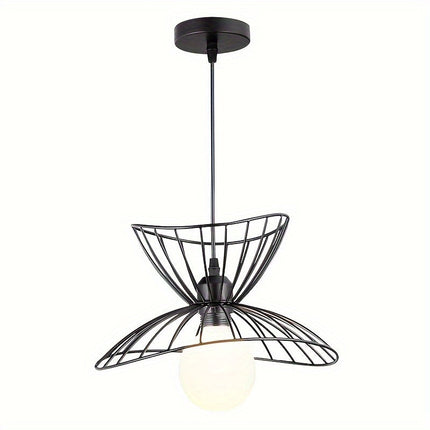 Retro Black Pendant Light with Adjustable Height | Industrial Chic Fixture for Warm Ambient Lighting