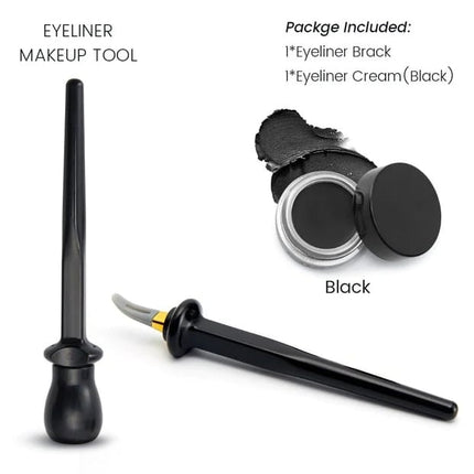 Cream Eyeliner Set with Curved Applicator for Wing Eyeliner – image 18