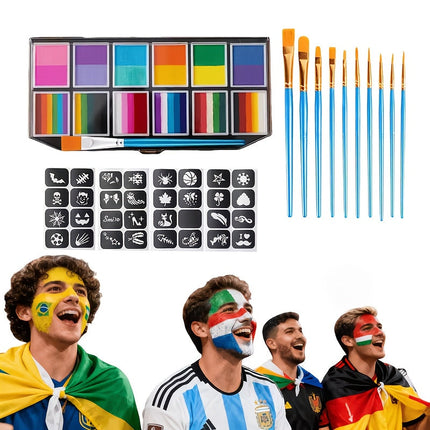 Glow-in-the-Dark Face Paint Set with Neon Colors | UV Reactive Paint for Festivals and Parties