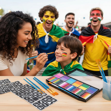 Glow-in-the-Dark Face Paint Set with Neon Colors | UV Reactive Paint for Festivals and Parties