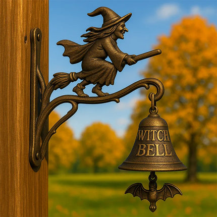 Witch Bell Door Chime, Hanging Door Bell for Halloween Decorations