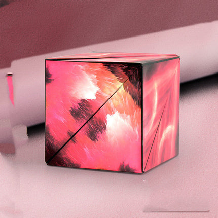 Magnetic Puzzle Cube Fidget Toy, Over 70 Shapes, Links to Other Cubes with Internal Magnets, for Kids and Adults