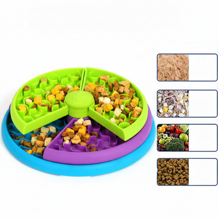 Interactive Slow Feeder Dog Bowl for Healthy Eating | Multi-Level Design for Mental Stimulation and Digestion