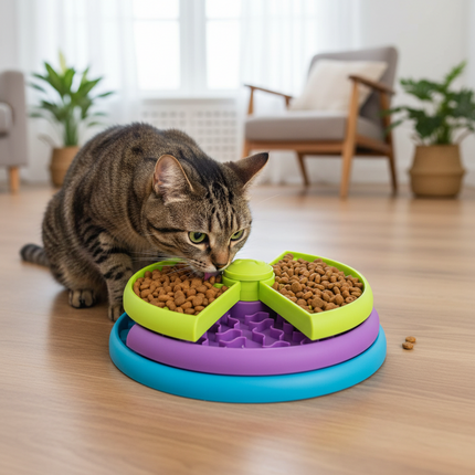 Interactive Slow Feeder Dog Bowl for Healthy Eating | Multi-Level Design for Mental Stimulation and Digestion