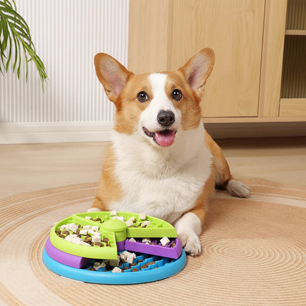 Interactive Slow Feeder Dog Bowl for Healthy Eating | Multi-Level Design for Mental Stimulation and Digestion