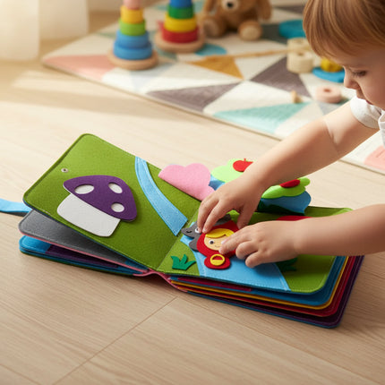Felt Board Book Set for Toddlers with Interactive Pages | Hands-On Learning & Fine Motor Skill Development