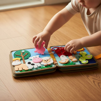 Felt Board Book Set for Toddlers with Interactive Pages | Hands-On Learning & Fine Motor Skill Development