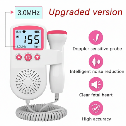Fetal Heartbeat Monitor with Clear Digital Display | Portable Device for At-Home Pregnancy Monitoring