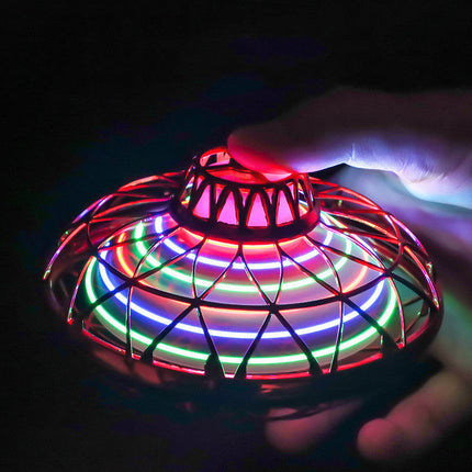 Mini Flying UFO Drone - Neon LED, USB Rechargeable, Palm-Sized Kids Toy