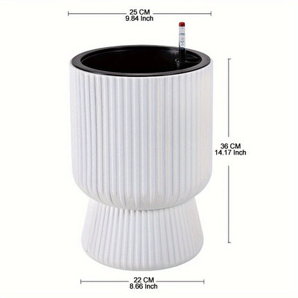Self-Watering Flower Pot with Water Level Indicator | Elegant Wine Glass Design for Effortless Plant Care