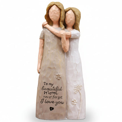 Mother Daughter Figurine with Emotional Embrace | Meaningful Gift for Mother's Day and Home Decor