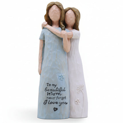Mother Daughter Figurine with Emotional Embrace | Meaningful Gift for Mother's Day and Home Decor