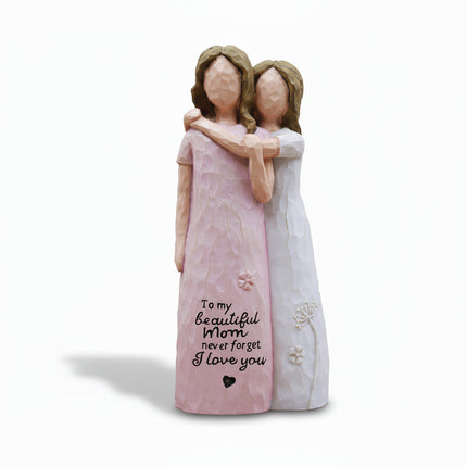 Mother Daughter Figurine with Emotional Embrace | Meaningful Gift for Mother's Day and Home Decor