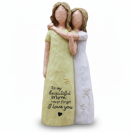 Mother Daughter Figurine with Emotional Embrace | Meaningful Gift for Mother's Day and Home Decor