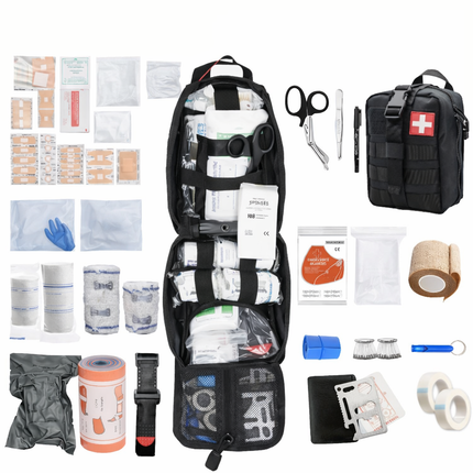 Emergency Survival Kit with First Aid Tools for Outdoor Safety | Portable Gear for Hiking and Camping