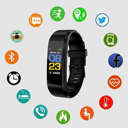 Fitness Tracker Smartwatch with Heart Rate Monitoring | USB Rechargeable for Daily Health Tracking