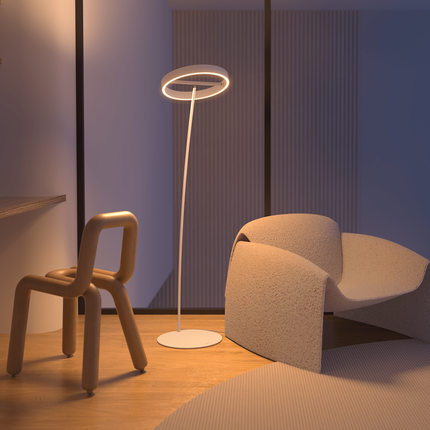 Modern LED Floor Lamp with Remote Control & Adjustable Brightness | Minimalist Design for Cozy Ambiance