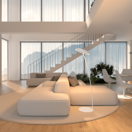 Modern LED Floor Lamp with Remote Control & Adjustable Brightness | Minimalist Design for Cozy Ambiance