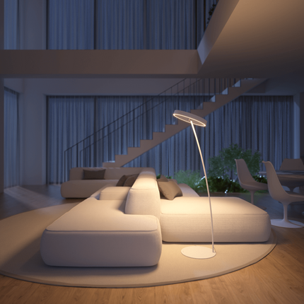 Modern LED Floor Lamp with Remote Control & Adjustable Brightness | Minimalist Design for Cozy Ambiance