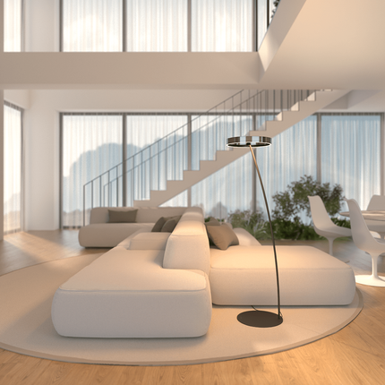 Modern LED Floor Lamp with Remote Control & Adjustable Brightness | Minimalist Design for Cozy Ambiance