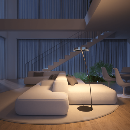 Modern LED Floor Lamp with Remote Control & Adjustable Brightness | Minimalist Design for Cozy Ambiance