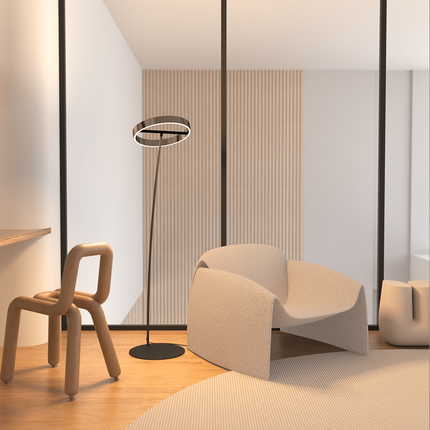 Modern LED Floor Lamp with Remote Control & Adjustable Brightness | Minimalist Design for Cozy Ambiance