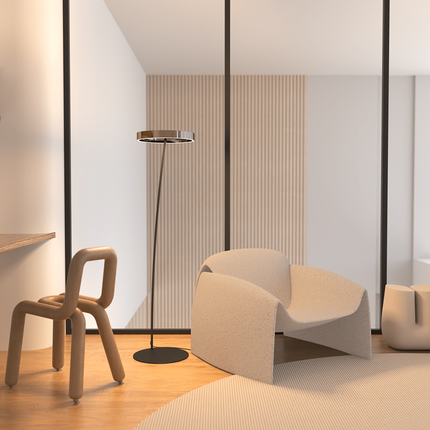Modern LED Floor Lamp with Remote Control & Adjustable Brightness | Minimalist Design for Cozy Ambiance