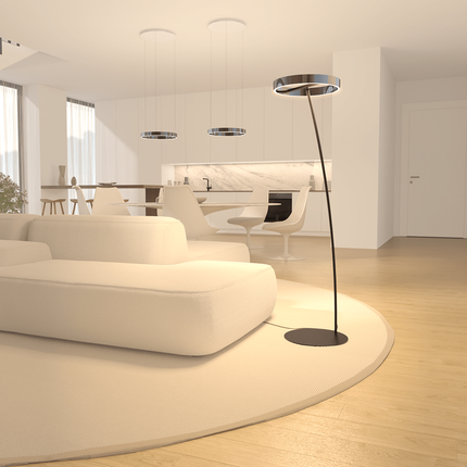 Modern LED Floor Lamp with Remote Control & Adjustable Brightness | Minimalist Design for Cozy Ambiance