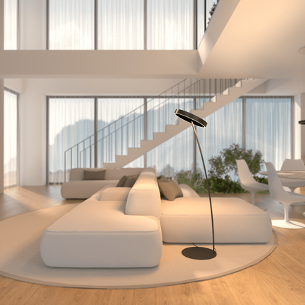Modern LED Floor Lamp with Remote Control & Adjustable Brightness | Minimalist Design for Cozy Ambiance