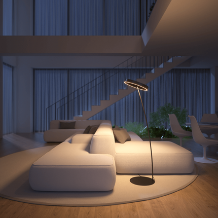 Modern LED Floor Lamp with Remote Control & Adjustable Brightness | Minimalist Design for Cozy Ambiance