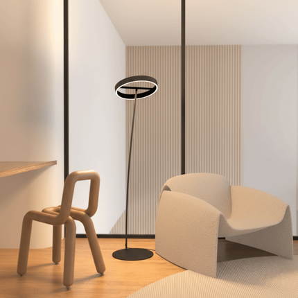 Modern LED Floor Lamp with Remote Control & Adjustable Brightness | Minimalist Design for Cozy Ambiance