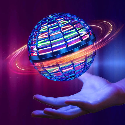 Flying Ball Drone Toy with RGB LED Lights, Fall Resistant Flying Orb, USB Rechargeable for Indoor and Outdoor Play
