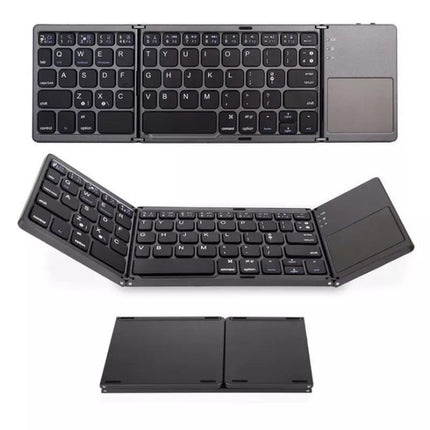 Foldable Bluetooth Keyboard with Touchpad, Full Size Folding Wireless Keyboard for Windows, Mac, Android and iOS