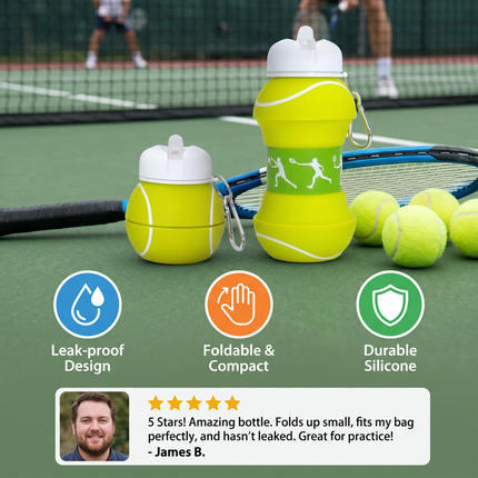 Foldable Silicone Water Bottle with Leak-Proof Design | Compact Hydration Solution for Sports and Travel