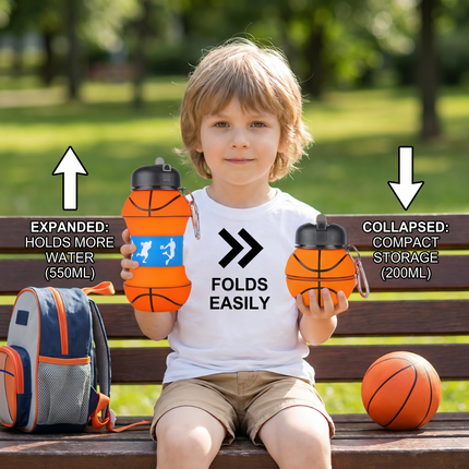 Foldable Silicone Water Bottle with Leak-Proof Design | Compact Hydration Solution for Sports and Travel