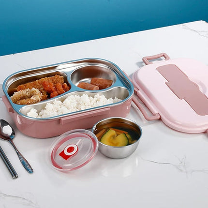 Insulated Bento Lunch Box with 4 Compartments | Durable Food Storage Container for Work and School Meals