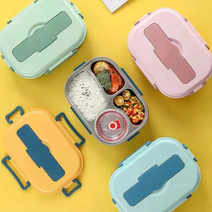 Insulated Bento Lunch Box with 4 Compartments | Durable Food Storage Container for Work and School Meals