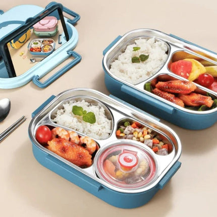 Insulated Bento Lunch Box with 4 Compartments | Durable Food Storage Container for Work and School Meals