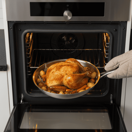 Stainless Steel Frying Pan with Even Heat Distribution | Non-Stick Cooking for Versatile Meal Preparation