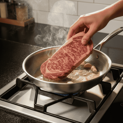 Stainless Steel Frying Pan with Even Heat Distribution | Non-Stick Cooking for Versatile Meal Preparation